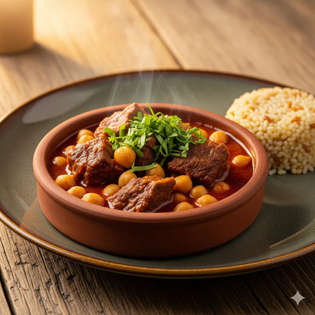 Kichererbsen mit Fleisch
