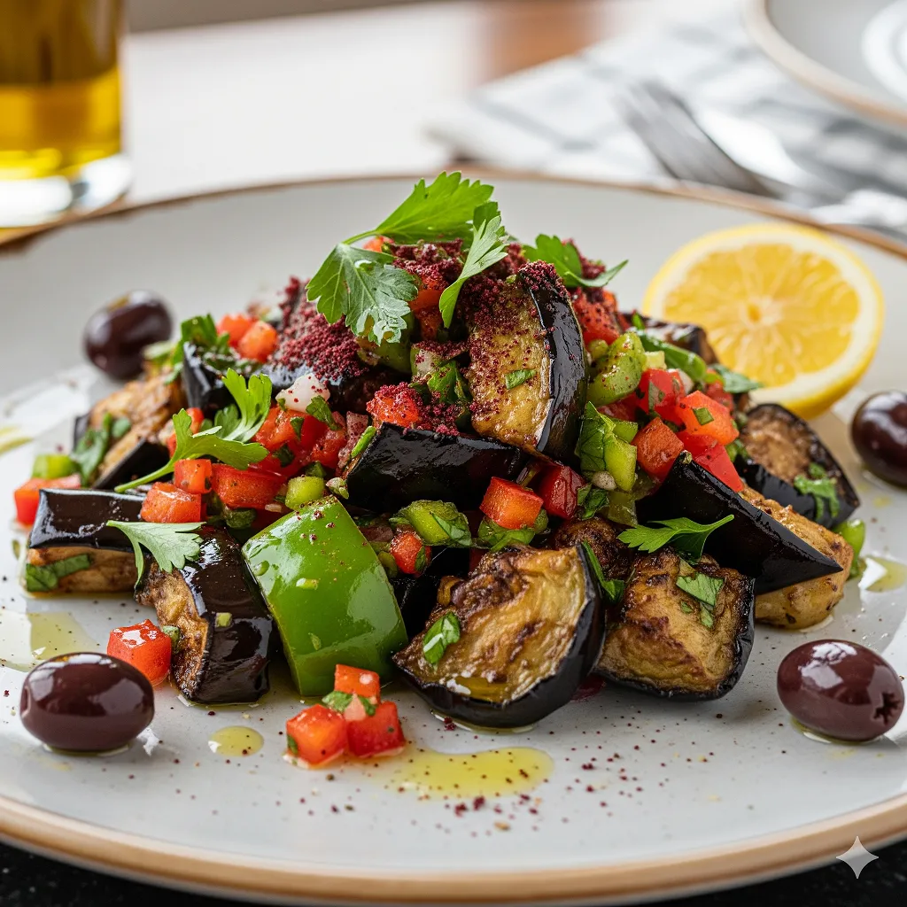 Gerösteter Auberginensalat